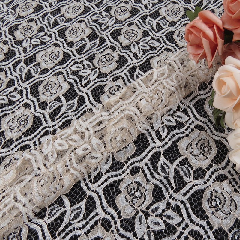Lace Fabric Rose Dress Nylon for Women's Wear Wholesale Supplier 10